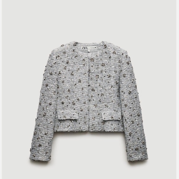 BLOGGERS FAVE NWOT ZARA Gray Structured Blazer - Picture 12 of 16